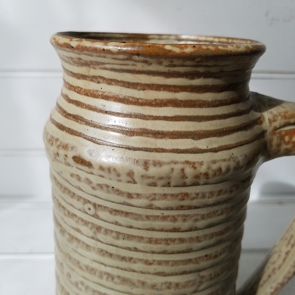 Japanese Ceramic Pitcher Vase with Handle, Vintage Hard to Find - Picture 5 of 8